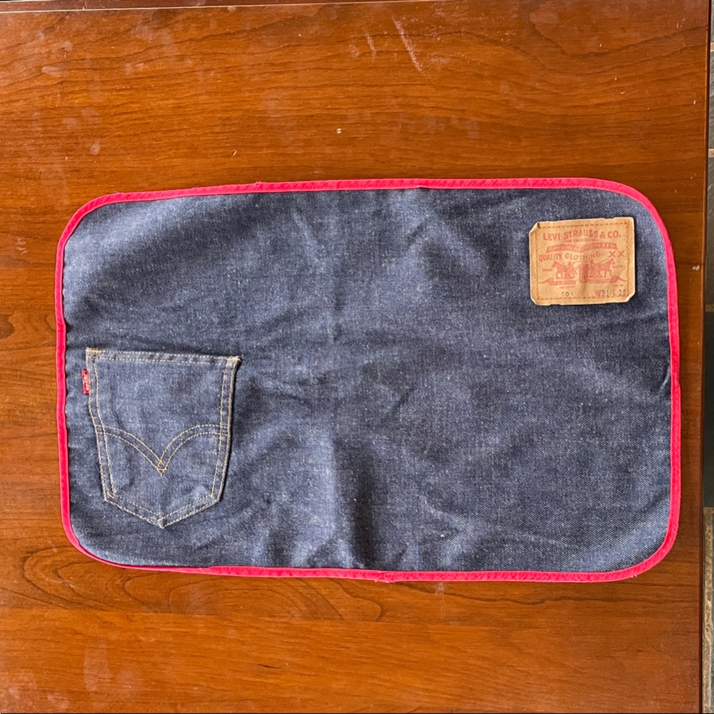 LEVIS 501 Denim Placemats with Pocket 1970s Vintage Set Of 2 RARE - Picture 10 of 17
